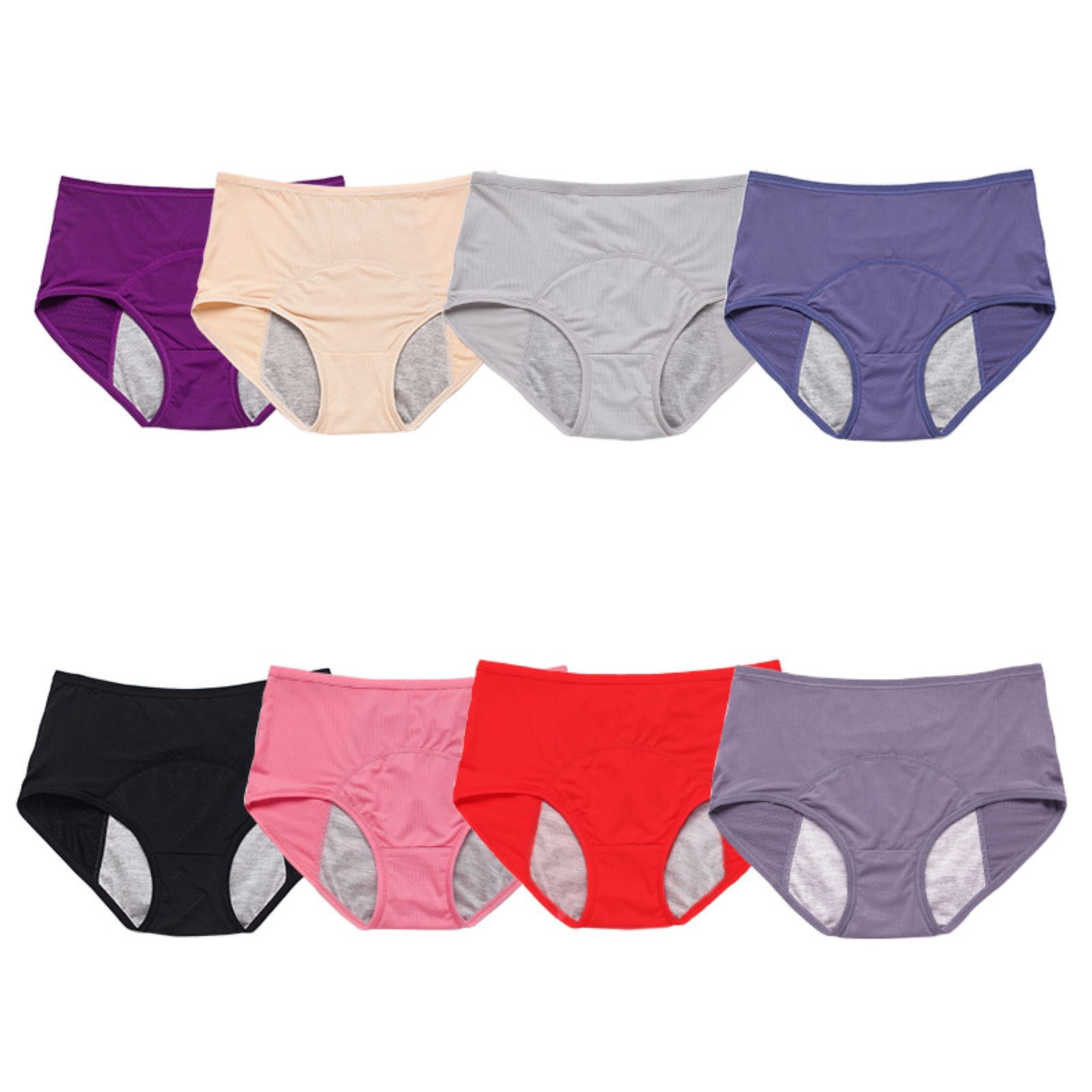 Doriano Leakproof Ladies Underwear - Everdries High-Absorbency Panties for Women Over 60S 8-Pack Comfort \u0026 Protection, Purple, 5XL